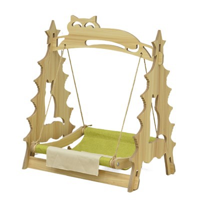 কাঠের বিড়াল হ্যামক বিছানা